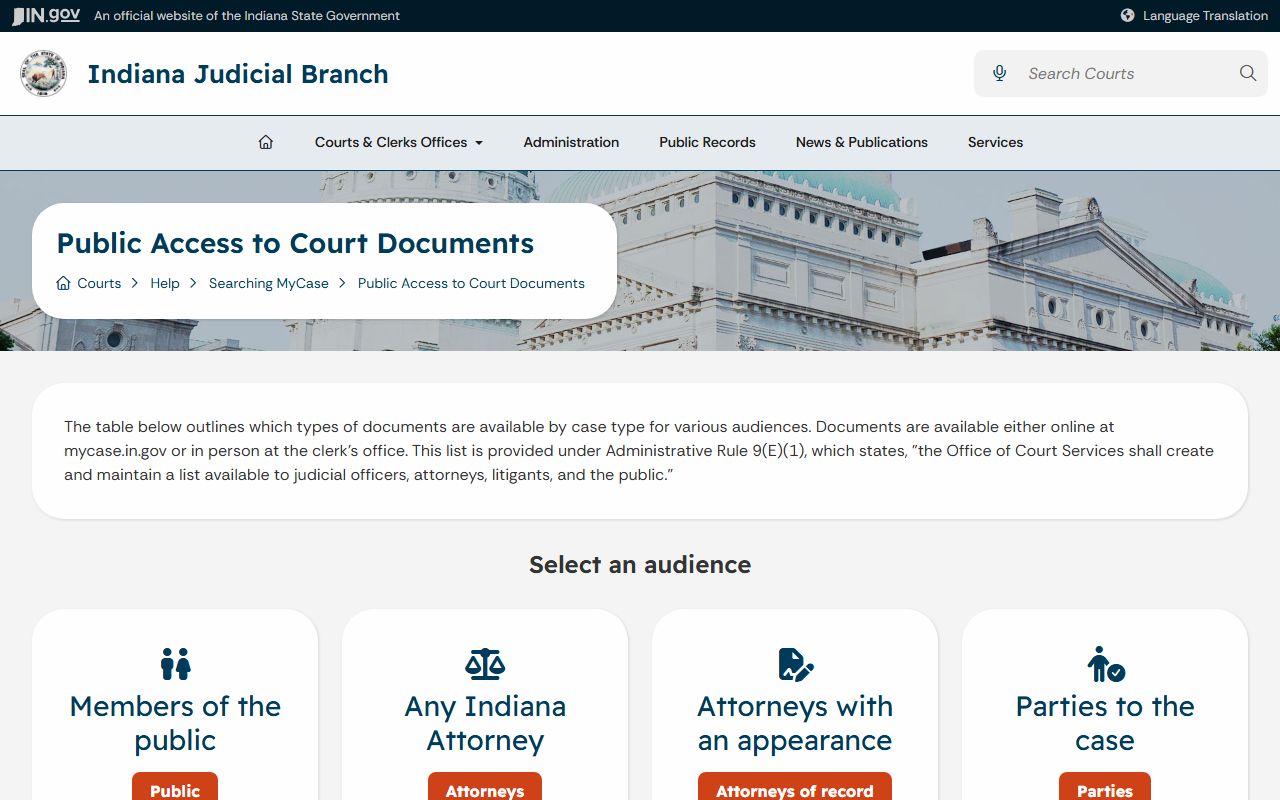 Clark County court records MyCase document access lookup