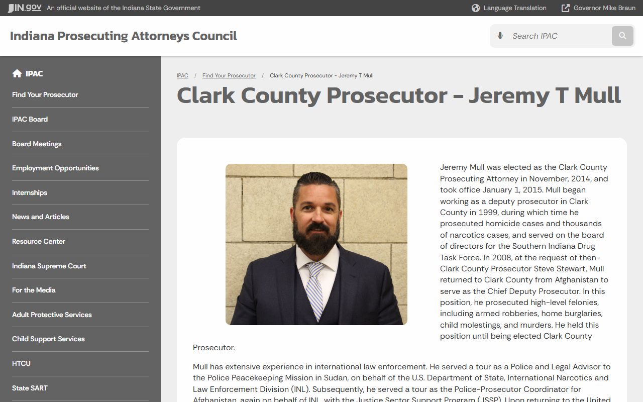 Clark County criminal court records IPAC prosecutor profile