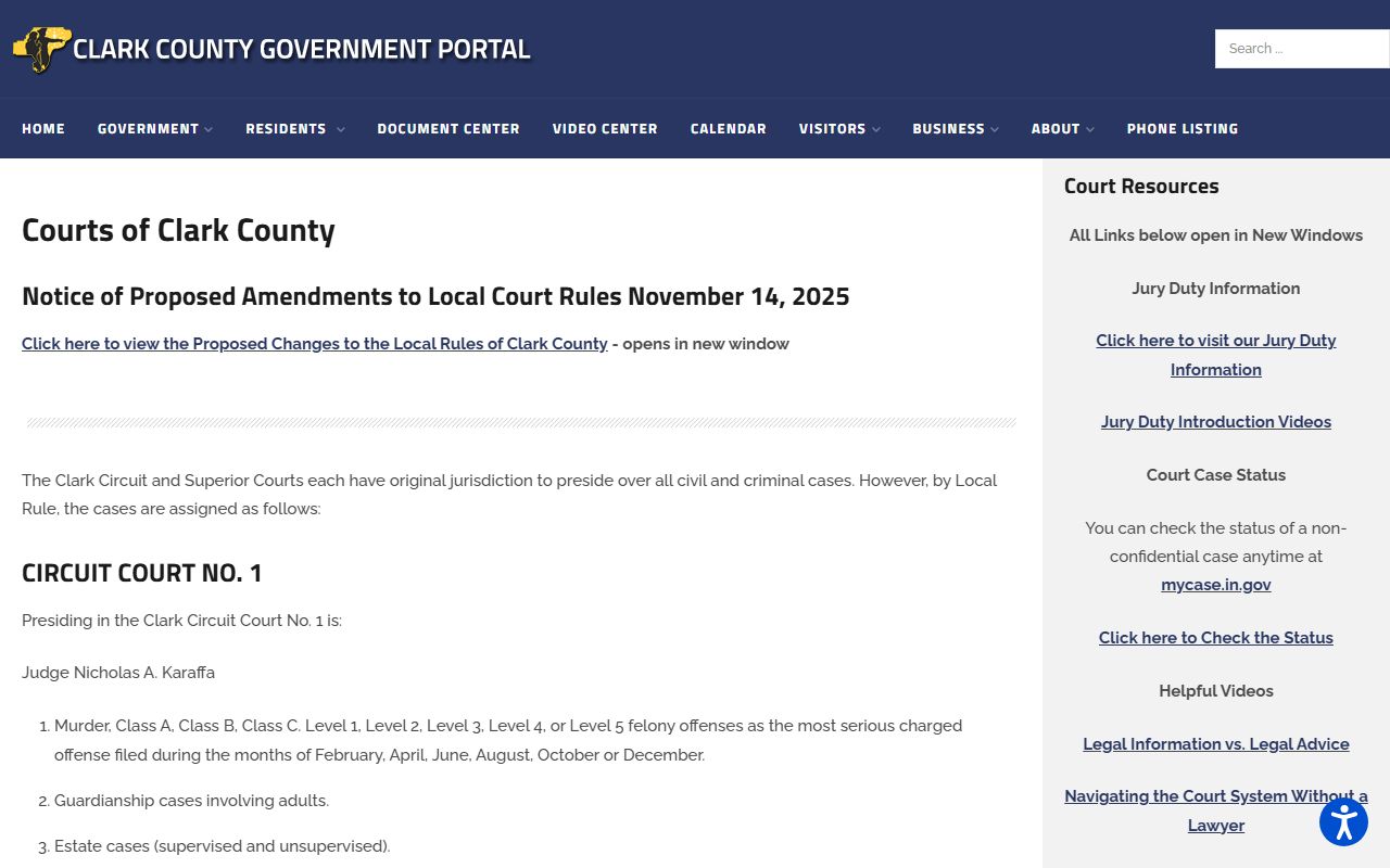 Clark County court records official county courts page